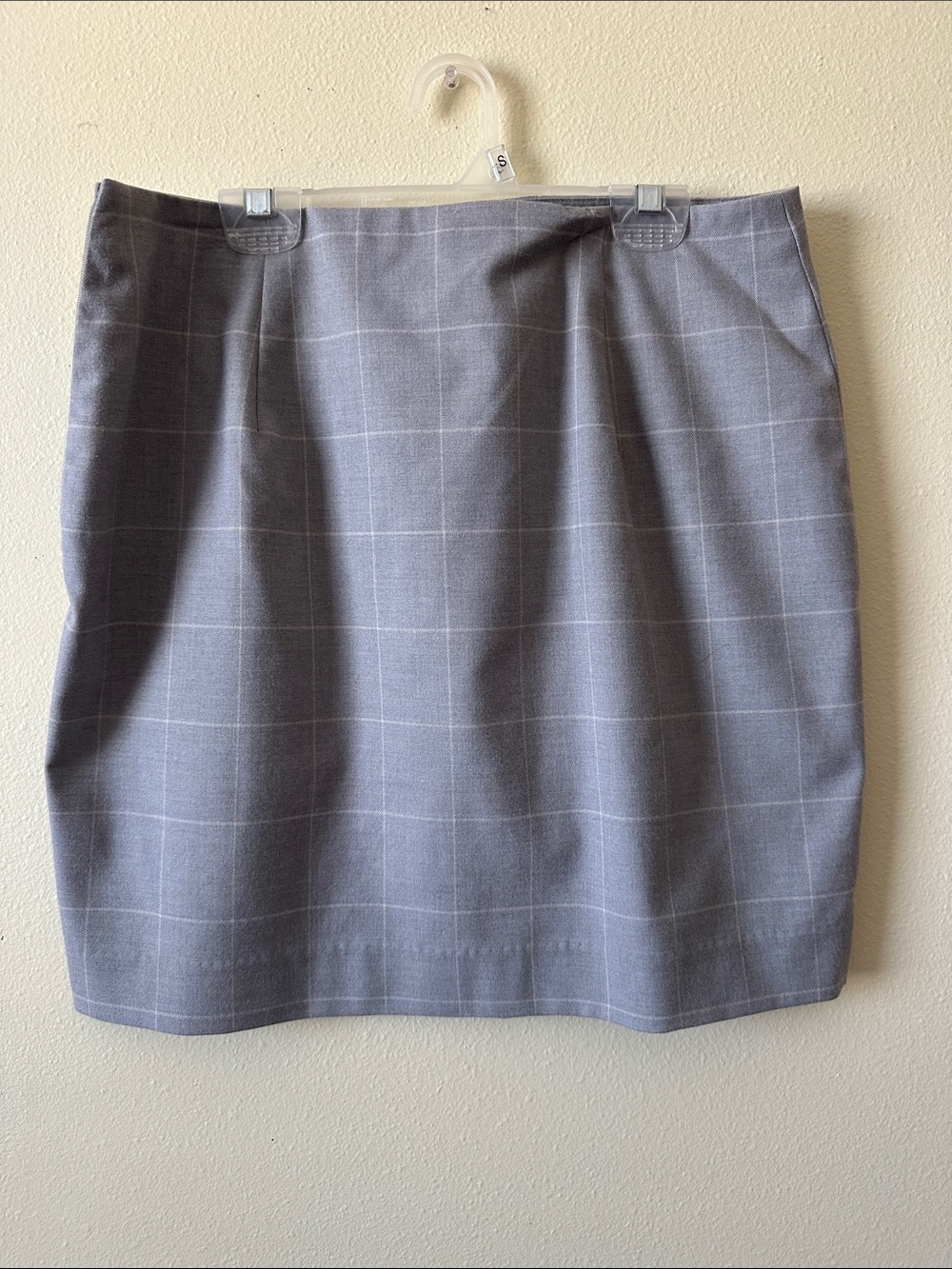 Banana Republic Gray Windowpane Pencil Skirt